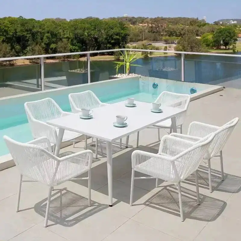 

Up Make Tables Rattan Outdoor Nordic Courtyard Luxury White Outdoor Tables Minimalist Modern Jardin Mobiliario Home Furniture