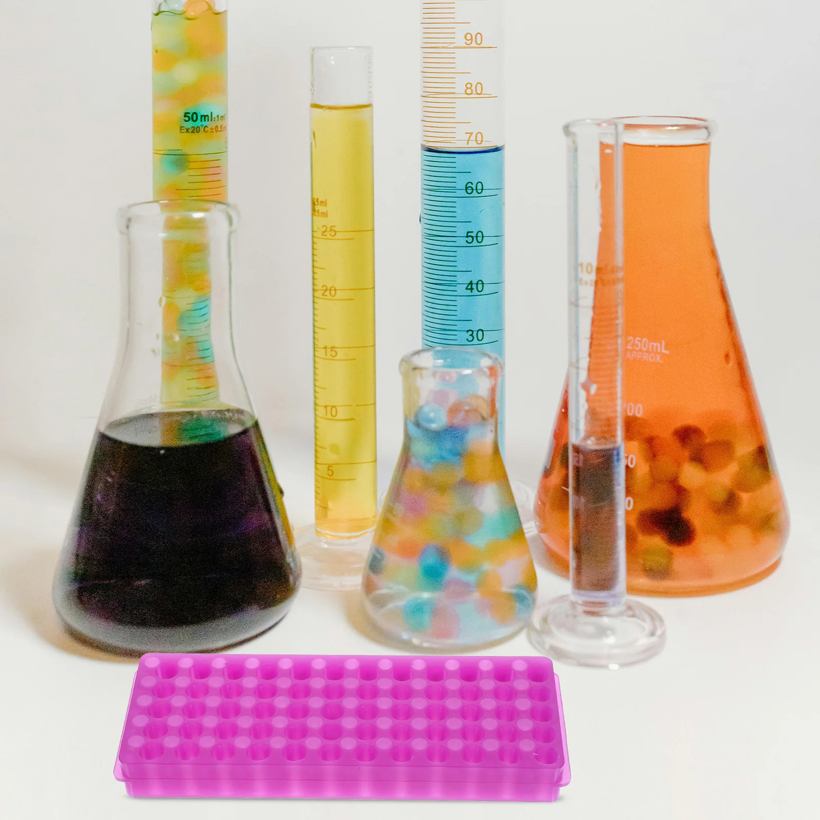 

6pcs Test Tube Holder Glass Sampling Tube Rack Vial Shot Glass Rack Plastic Storage Organizer For Lab Science