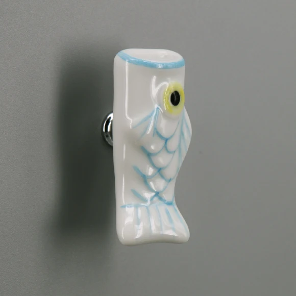 Ceramic Drawer Knobs Fish Shape Cabinet Pulls Kitchen Wadrobe Handles Furniture Handle for Kids Room Furniture Hardware