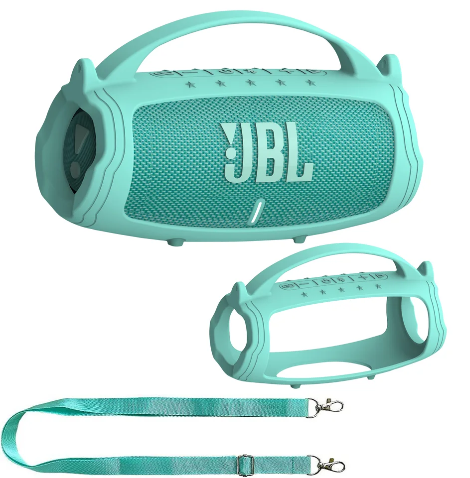 Étui Rigide EVA + Housse Silicone Pour JBL Clip 5 - Protection Antichoc Et Sac De Transport Violet Gris