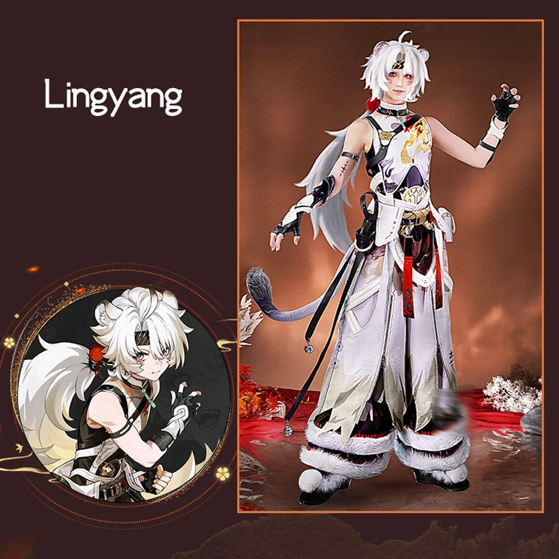 The Game Wuthering Waves cos Lion Dance Boy Lingyang Cosplay  Chinese style Male Anime Full set Costume A