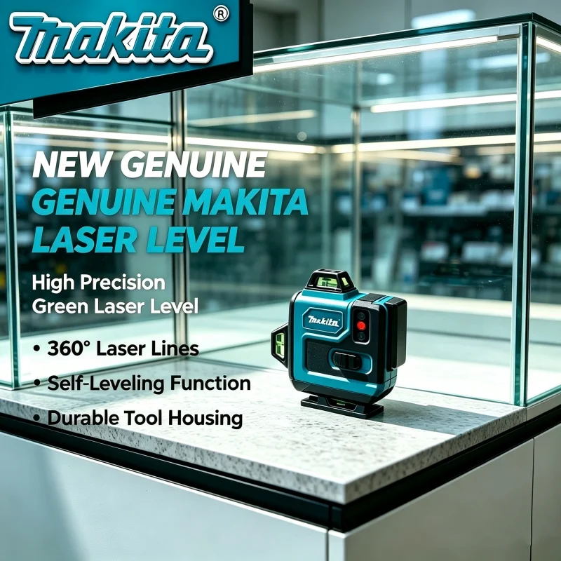 Makita 18V Battery,16Lines4D Green Laser Level, 360°Self Leveling Bright Horizontal Vertical Cross Line For Construction Works
