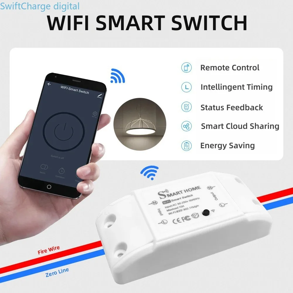 Graffiti Smart Mini WiFi Switch Voice APP Remote Control Timer Switch Concealed Switch