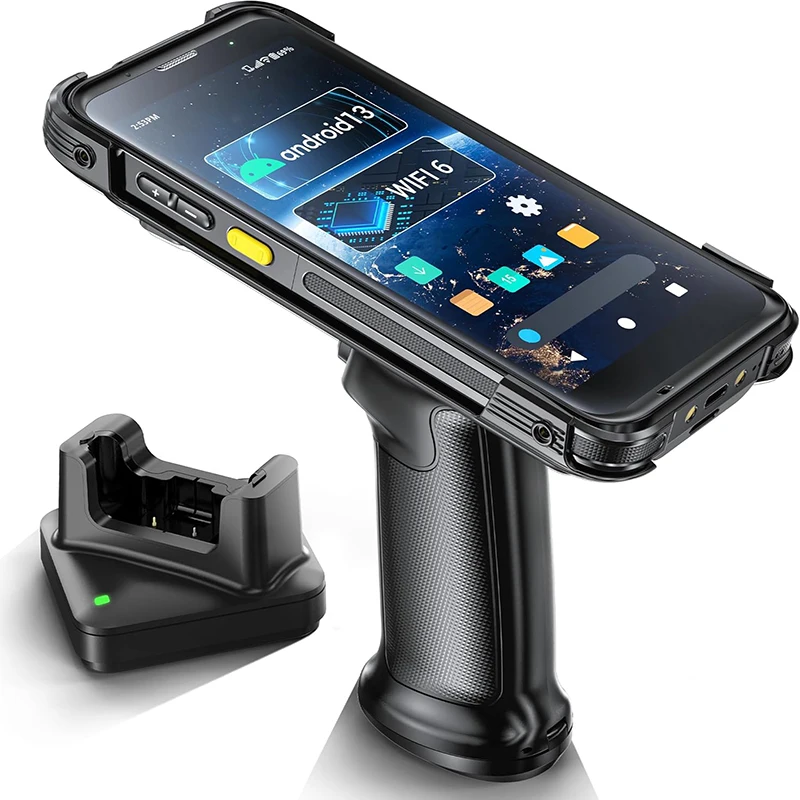 

Сканер штрих-кода Android 13, КПК с пистолетной рукояткой, зарядная подставка, сканер Zebra SE4710, терминал передачи данных, 5,5 дюйма, полный сенсорный экран, IP65