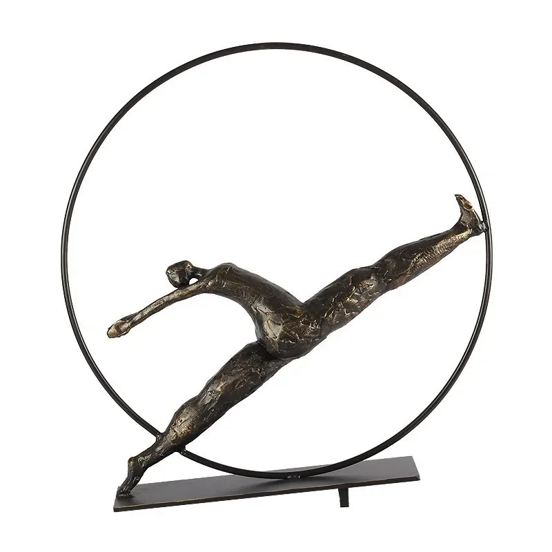 Modern Metal Figure Sculpture Creative Desktop Ornament for Living Room Home Soft Decoration Art Model Display Piece Abstract