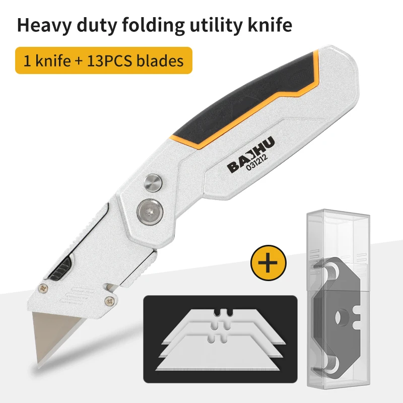 Multifunctional Utility Knife Retractable Sharp Cut Heavy Duty Steel Break 18mm Blade Paper Cut Electrician Professional