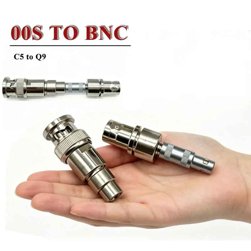 00S To BNC Plug Adpater Compatible with Remo Q9 Male To C5 Female Ultrasonic Flaw Detector Signal Testing Coaxial Connector