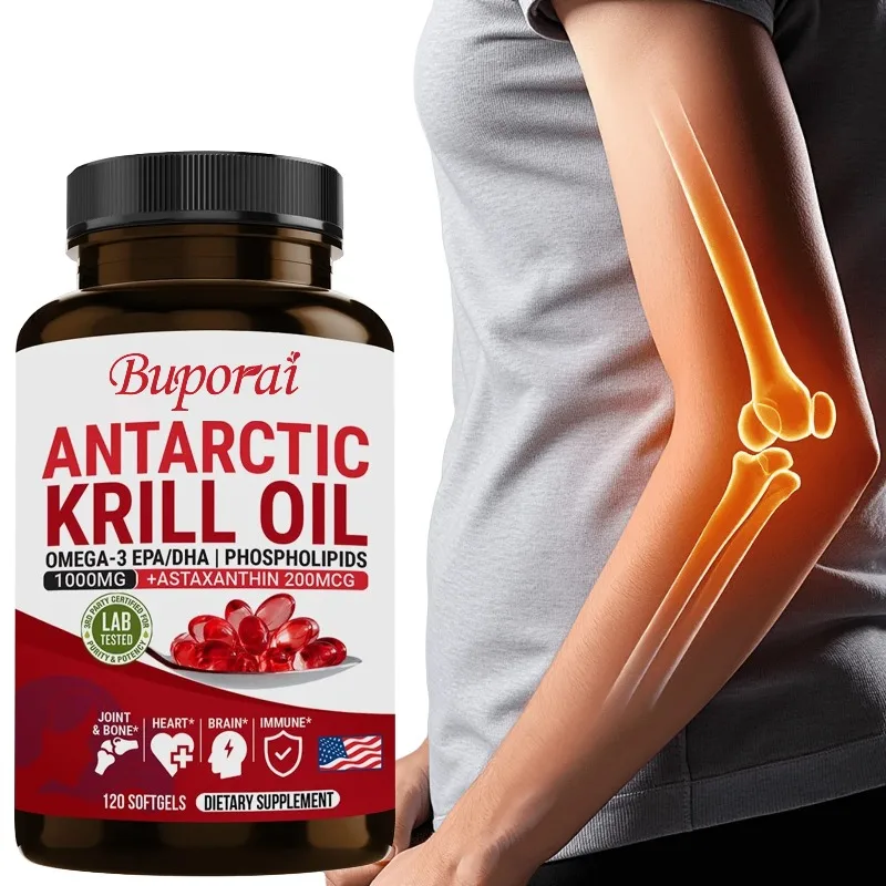 

Antarctic Krill Oil - Highly Absorbable EPA, DHA, Astaxanthin, and Phospholipids for Heart, Brain, and Joint Health