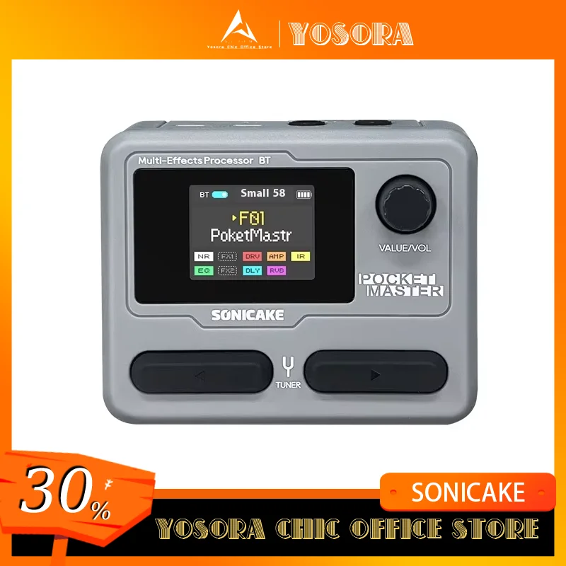 SONICAKE Pocket Master электрогитара бас-усилитель моделирование ИК мультиэффект с петлером OTG индивидуальный 1,77 ЖК-экран подарки