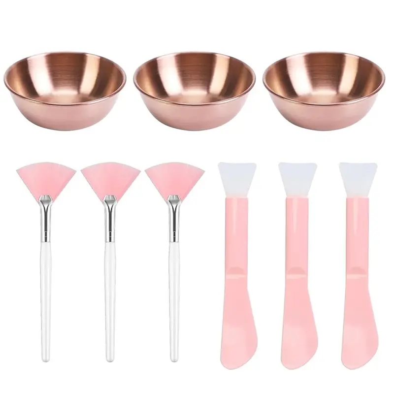 

BHTS-For Spatula& Brush Included-Esthetician Facial Supplies Set-9 Pcs Mixing Bowls For Spa Party Favor