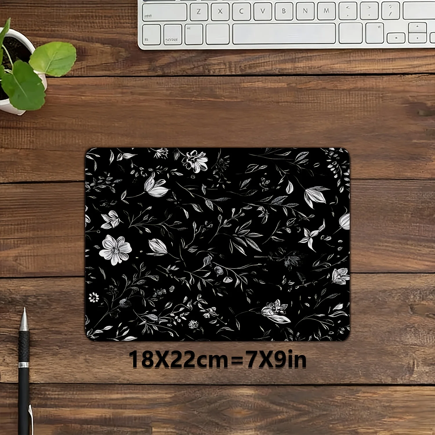 Small Sized Black White Floral - огляд і ціна Desk Setup Black And White