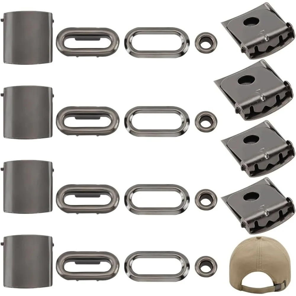 30 Set Stainless Steel Cap Buckle Adjustable Baseball Cap Buckle with Perforation for Baseball Cap Hole Size: 5mm