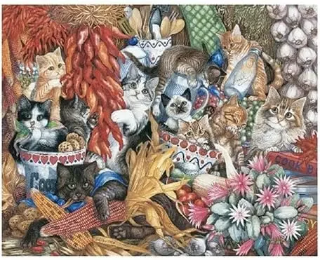 

Пазлы из 1314/1000/520 элементов с изображением кухонных кошек для игровой комнаты, спальни, гостиной – сложные семейные развивающие игры