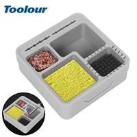 Toolour Soldering Iron Tips Cleaning Tool Steel Brush/Sponge/Copper Wire Welding Head Tin Slag Remove Cleaner Tool Silicone