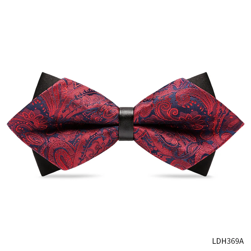 High Quality Navy Blue Paisley Patterned Bow Tie Men's Business Shirt Accessories Fashionable Banquet College Style Bow Tie