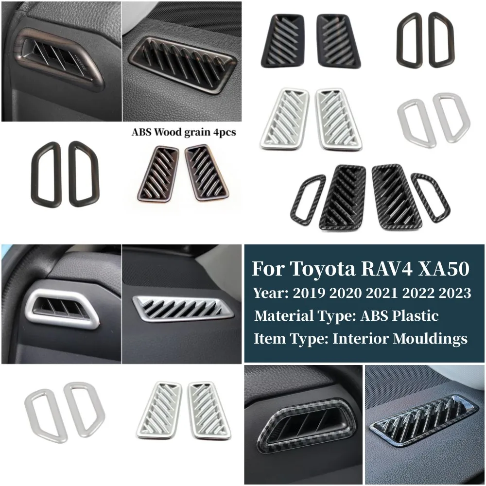 For Toyota RAV4 2019-2023 RAV 4 XA50 Hybrid Car Dashboard Air Conditioning Vent Outlet Trim Cover ABS Plastic Chrome Accessories