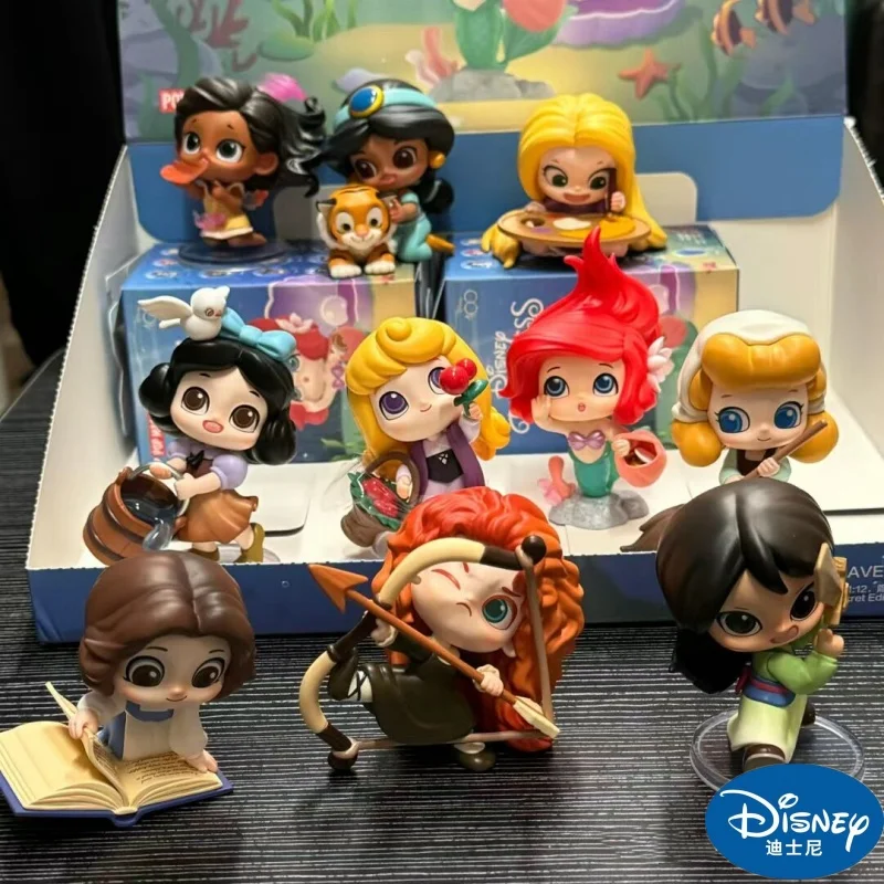 Disney Princess Childhood Series Anime Figures Snow White Little Mermaid Ariel Cinderella Mystery Surprise Gift Figurines toys