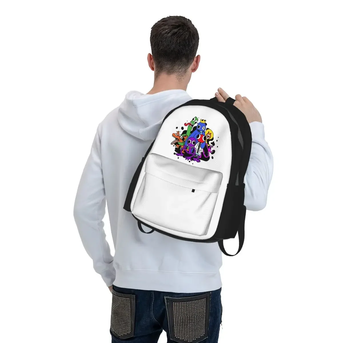 Rainbow Friends Characters Backpack Student BookBag Kids School Bag Computer Shoulder Bags for Men Women