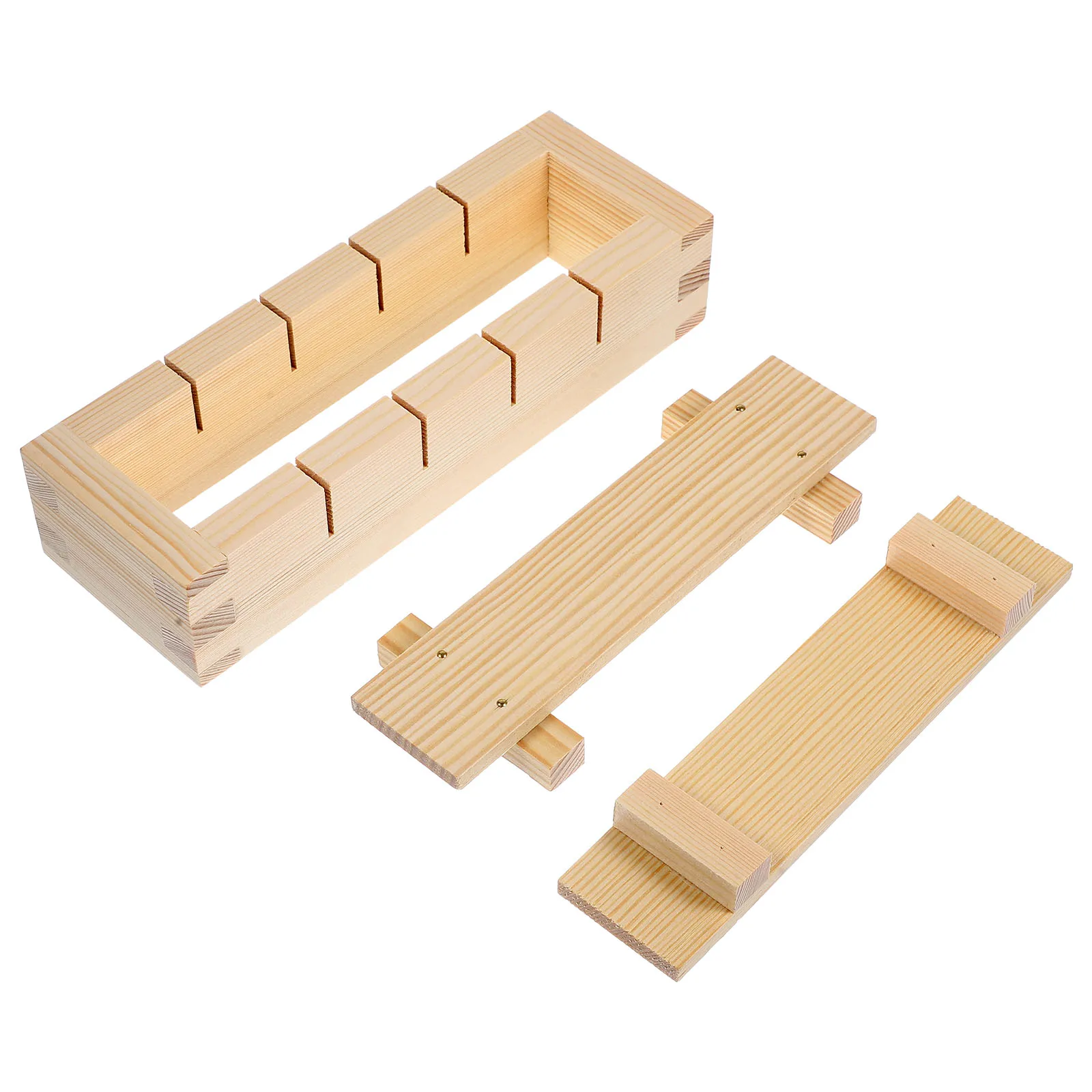 

Sushi Mold Kit Rice Molds for Diy Maker Beginner Rectangular Sushi Press Mold Set Making Tools Kitchen Wood Non
