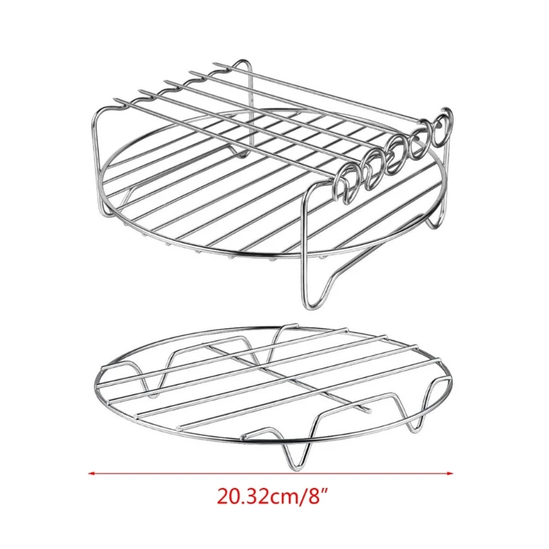 Vỉ Nướng Giá Đỡ Giá Inox Nồi Chiên Không Dầu Air Fryer Giỏ Khay Dehydrator Giá Phụ Kiện Đa Năng Cho Lò Nướng Dropshipping