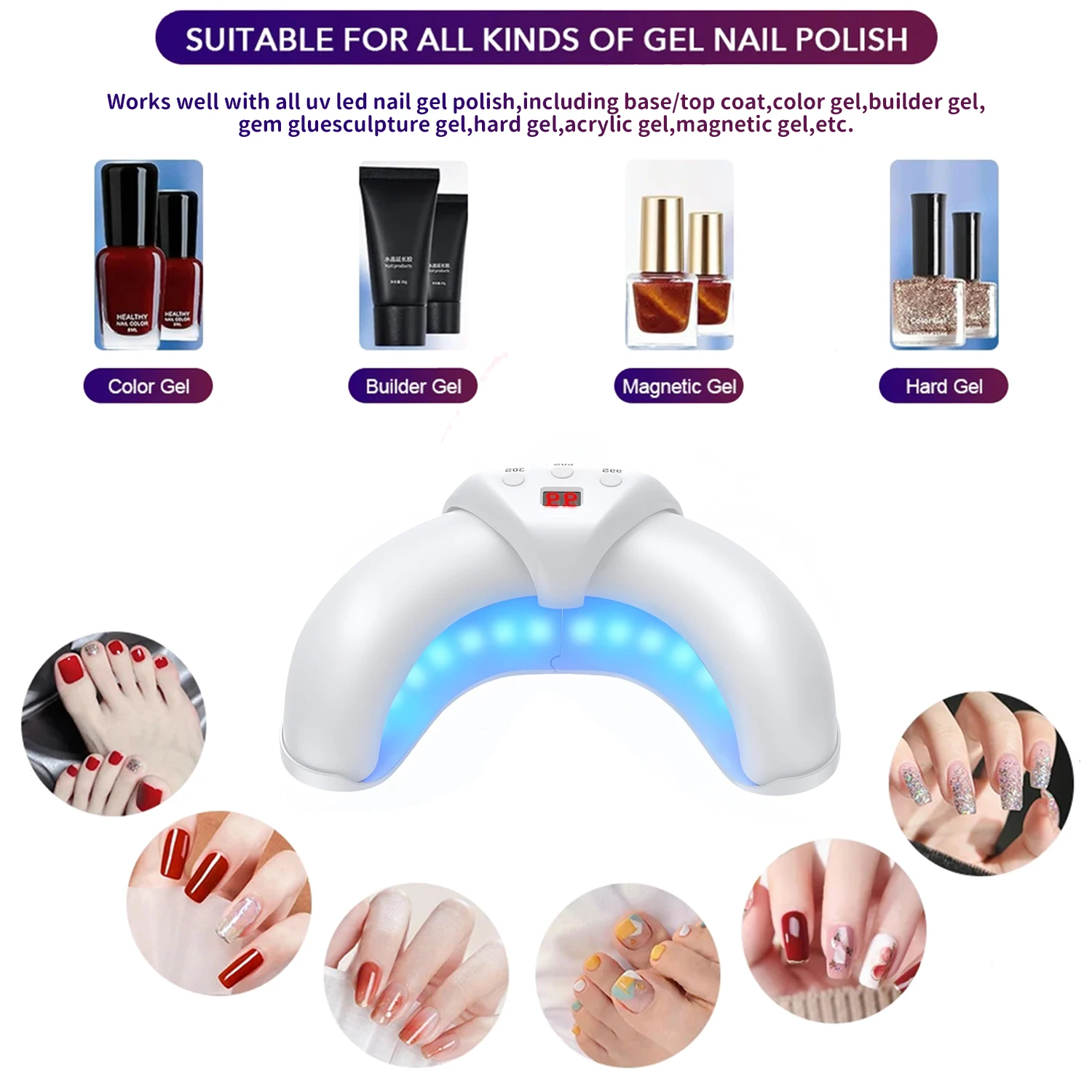 Nail Laser Fungus Device for Multiple Toenails & fingernails Nail Repair Solution for Damaged and Discolored Nails for Home Use