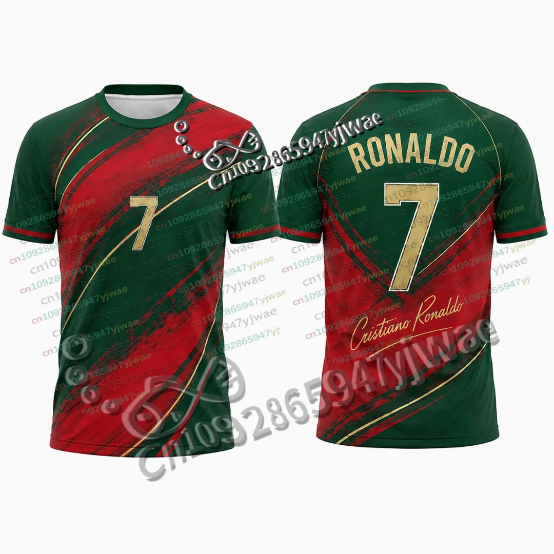 Heißer Verkauf Rushready Ronaldo Nr. 7 Gedenk-Fußballtrikot Sommer Eltern-Kind Sport T-Shirt Sonderedition Fan Fußballtrikot – Detail 11