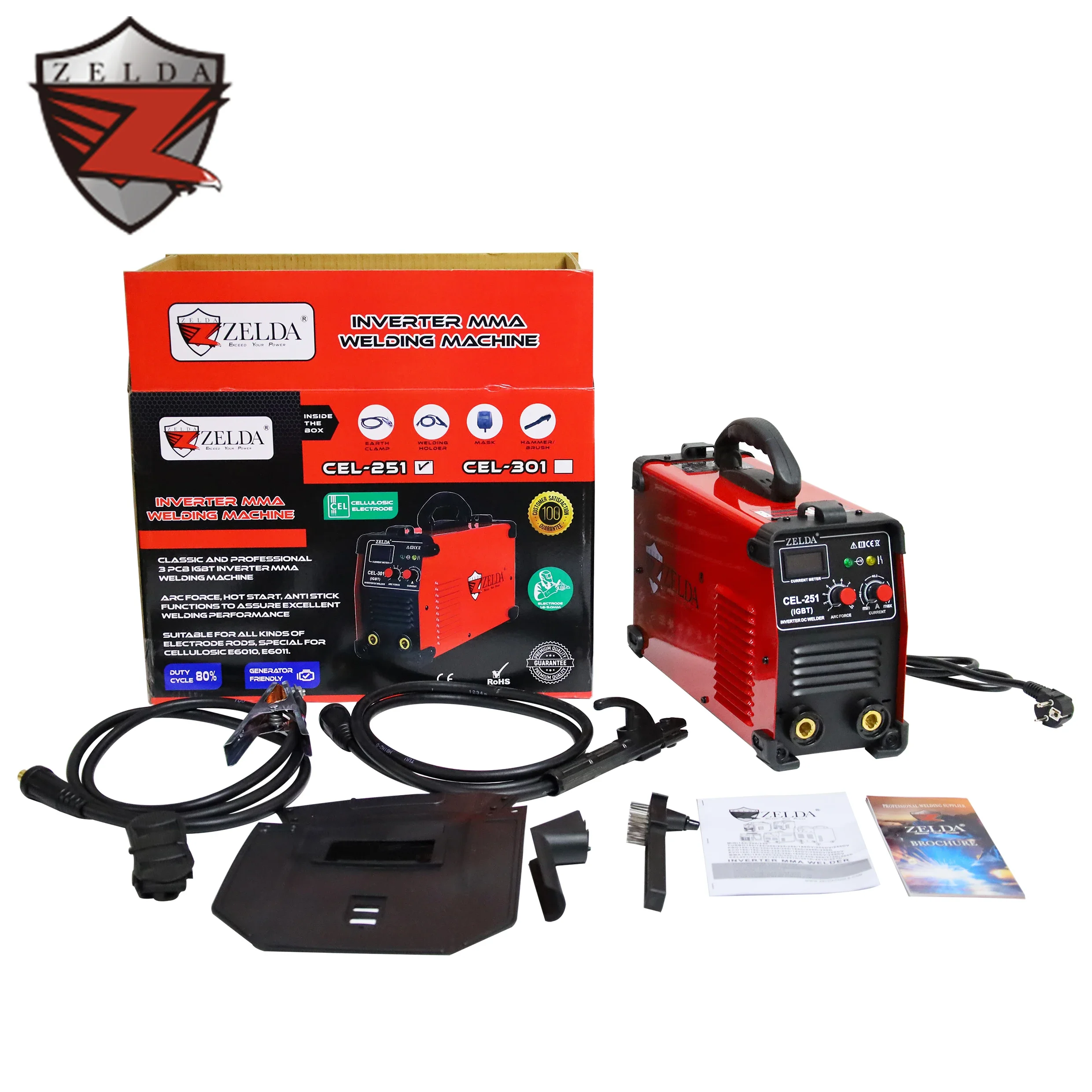 Professional Inverter Stick Welders Arc 250 Pipe Welding Machine Portable For Cellulosic Electrode Rods