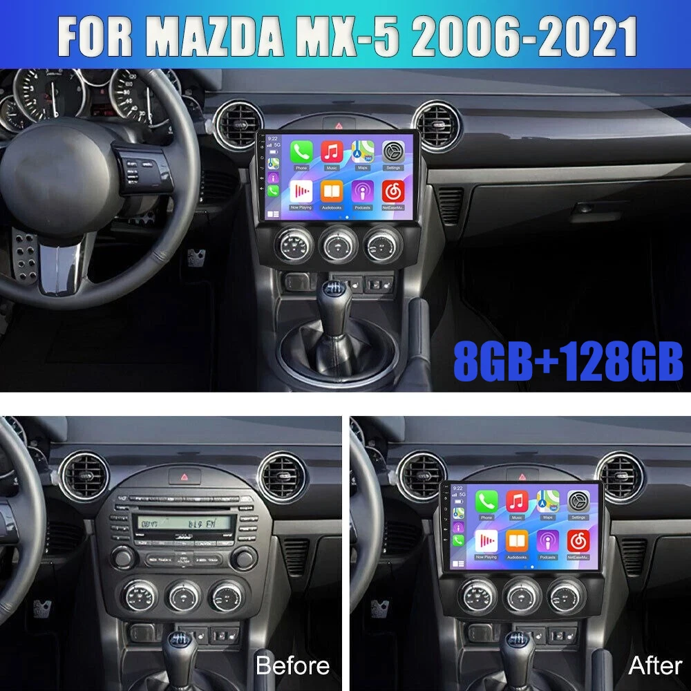 Android 15 Car Radio For MAZDA MX5 Miata 2008-2015 Stereo Navigation GPS Multimedia Player Video Carplay Autoradio 4G+WIFI DSP