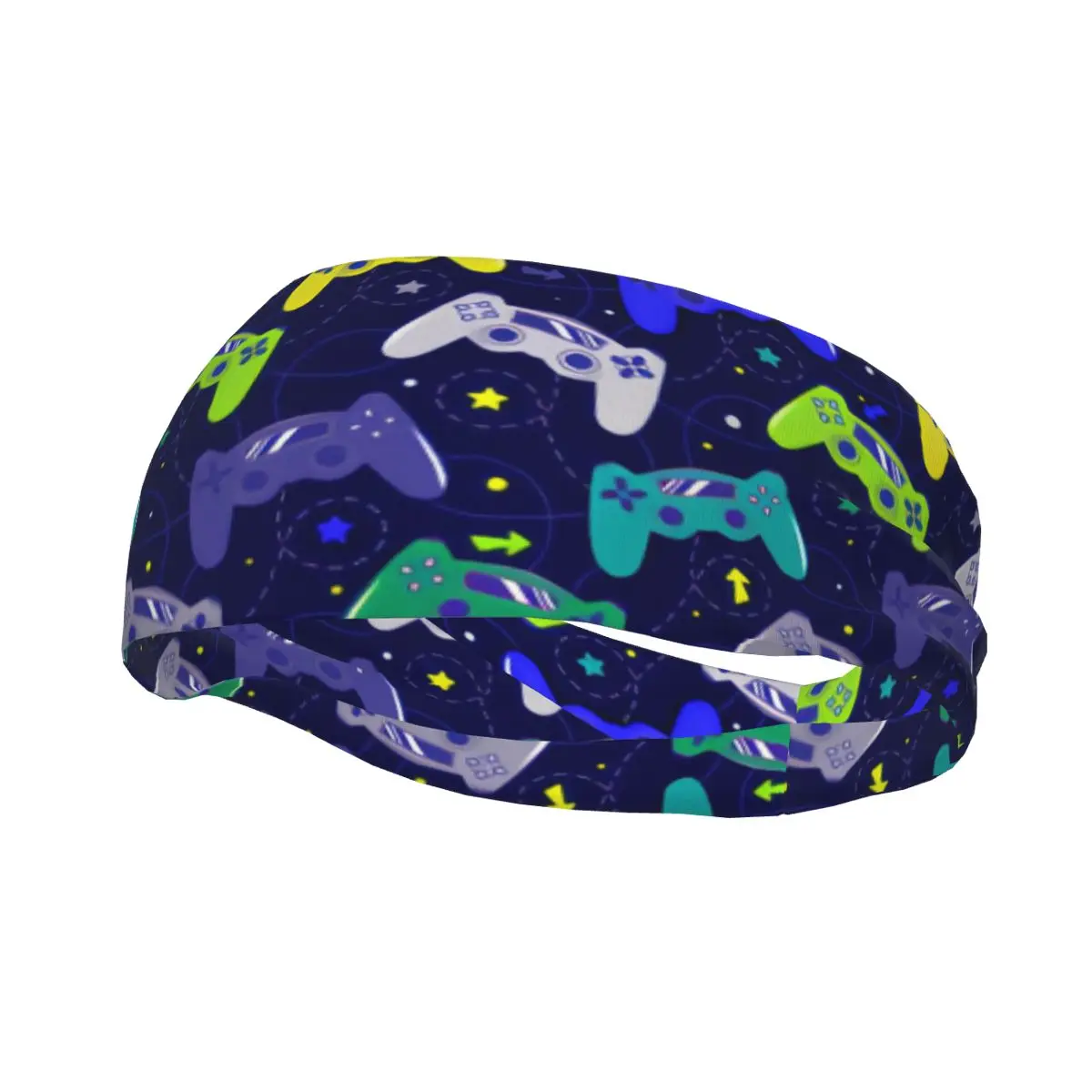 

Sports Headband Video Game Controller Print Fitness Sweatband Absorbent Cycling Jog Hair Bandage
