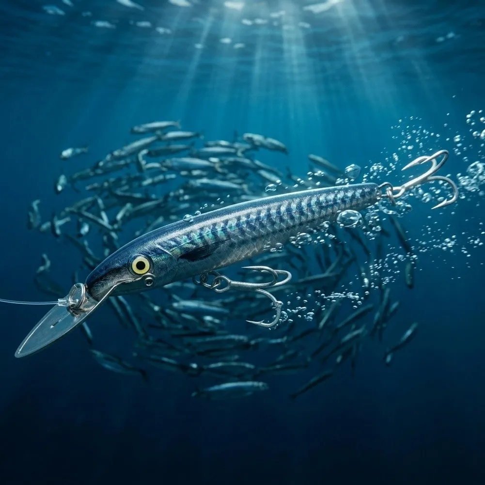 Minnow Style Saltwater Lure 10.5cm Trolling Bait with Built-in Gravity Ball for Enhanced Casting and Fish Attraction