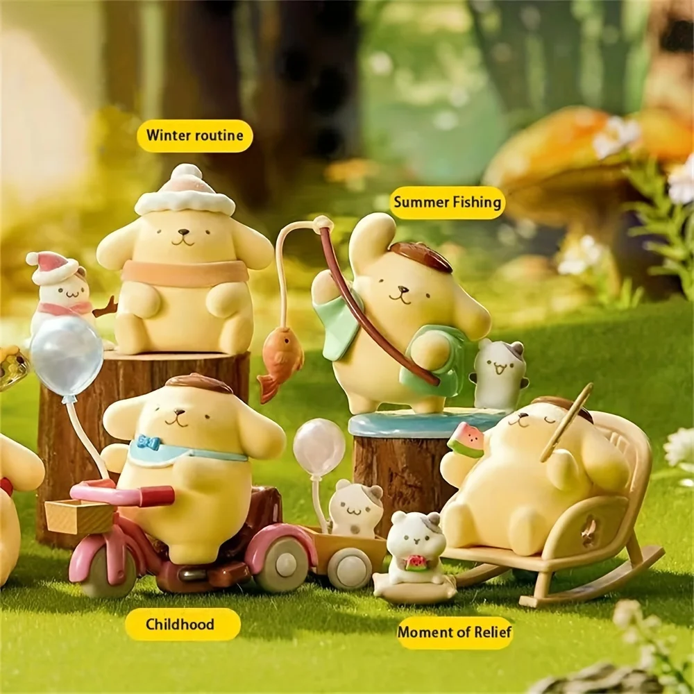 Hot Pudding Dog Serie Four Seasons per bambini Scatola cieca Kawaii Action Doll Pesca Pupazzo di neve Modello Giocattolo per bambini Sorpresa Gif