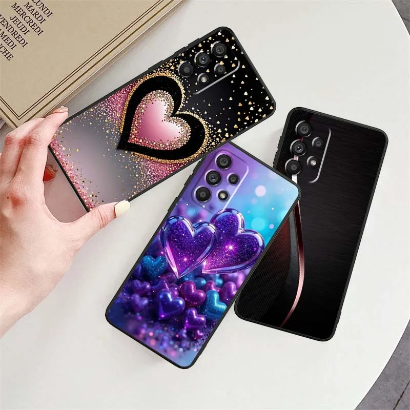 

Sparkling Love Letter Popular For Samsung A73 A72 A71 A55 A54 A53 A52 A51 A13 A22 A16 A15 A05s A14 A05 A06 5G Black Phone Case