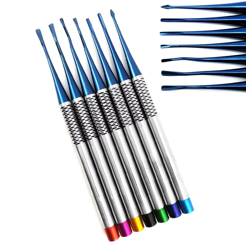 

7Pcs/set Dental Implant Luxating Root Tooth Elevator Knife Titanium Alloy Extraction Minimally Invasive Dentist Tool