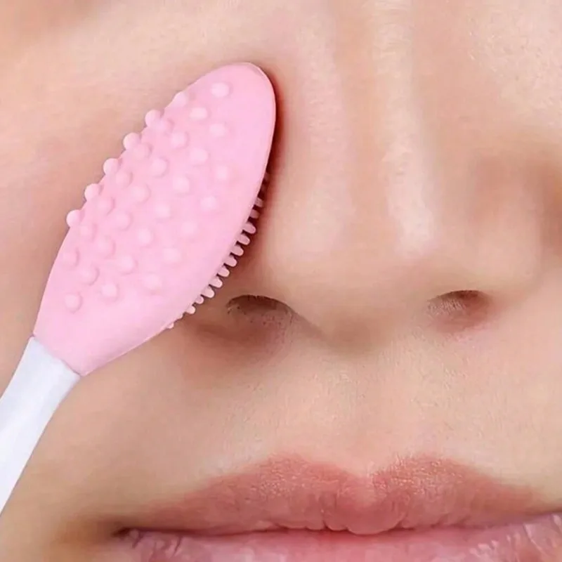 Dwustronny szczoteczka do nosa, patyczek do oczyszczania twarzy, szczoteczka do szorowania ust i twarzy, usuwacz zaskórników, szczoteczka do makijażu, delikatny peeling do skóry, przenośny