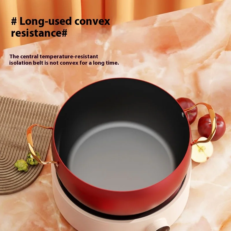 Non Stick Soup Apple Shape Pot Portable Multifuctional Kitchen Cookware Deep Cooking Casserole Pot Cooking Casserole Stew Pat
