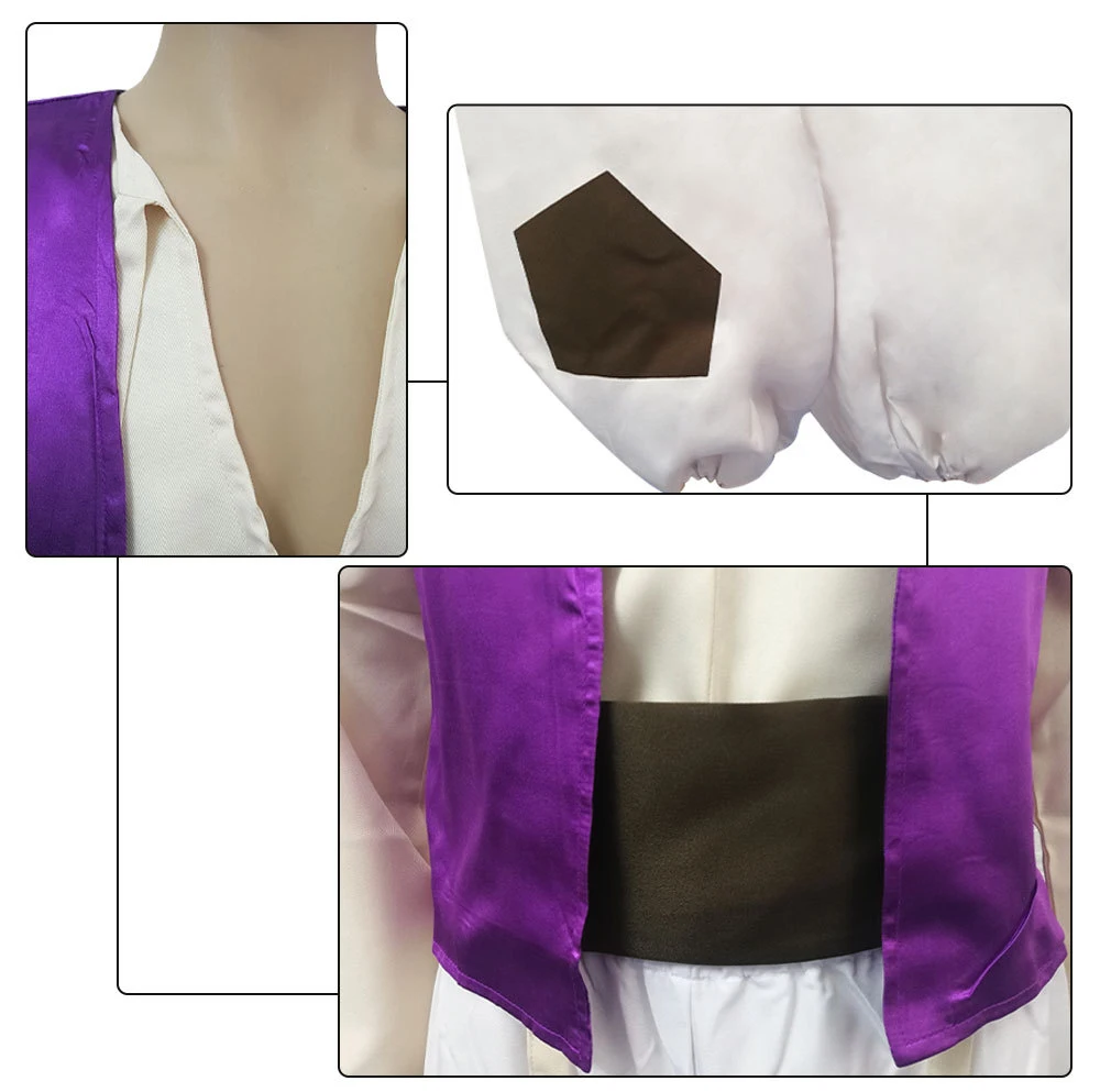 Anime Men Prince Cosplay Costume for Adult Fairy Tale Performance Suits Halloween Party Outfits Full Set with Hat Purple Vest