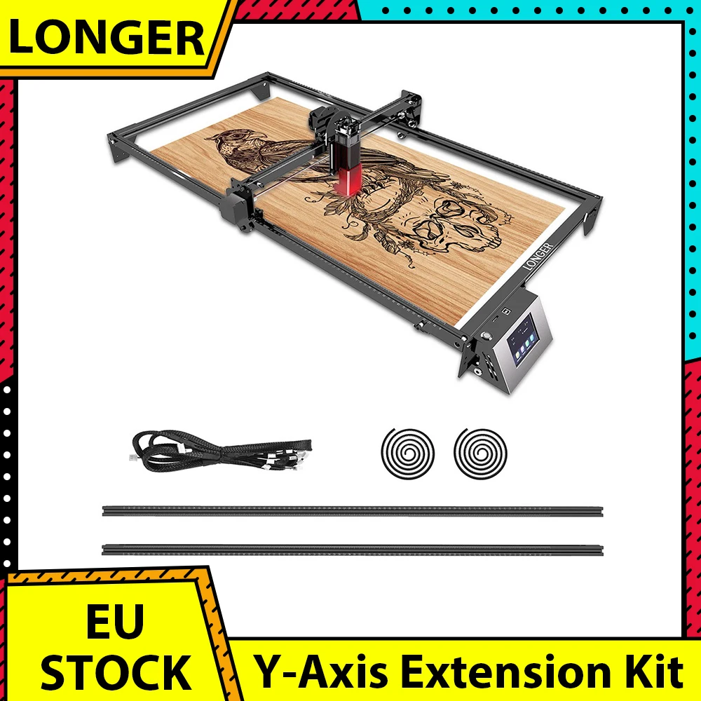 Kit d'extension de l'axe Y LONGER pour une zone de gravure Ray5 5W 10W 20W plus longue, extensible jusqu'à 15,7"*33,5"(400 * 850mm)