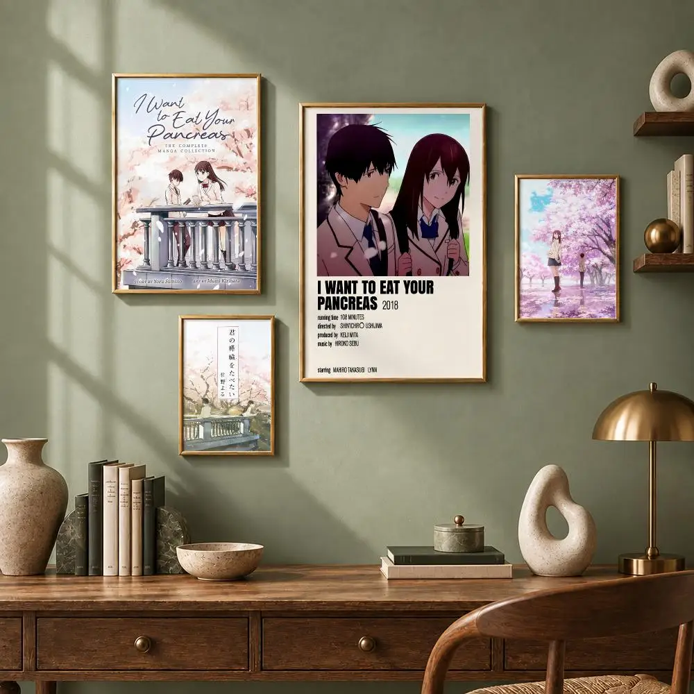 Romantic Anime I-I Want to Eat Your PancreasS Poster HD Self-Adhesive No Residue After Removal Ideal for All Kinds of Wall Decor