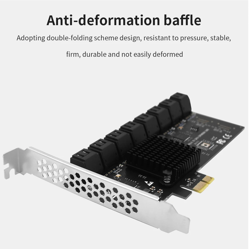 مهايئ بطاقة توسعة PCIE Sata 1X إلى 2/6/10/16 منفذ SATA3.0 PCI-E مهايئ PCI Express مضاعف PCIE3.0 Sata إضافة على البطاقات