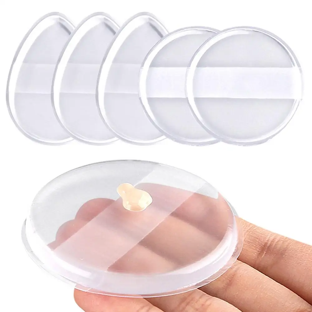 Transparent Silicone Powder Puff Sponge For Cosmetic Face Foundation BB Cream No Powder Eating Powder Makeup Tool K9B0