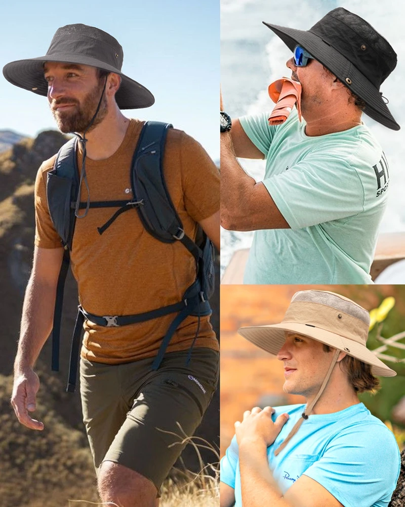 FURTALK Sun Hats for Men Women Fishing Hat UPF 80+ Breathable Wide Brim Hiking Summer UV Protection Bucket Hats