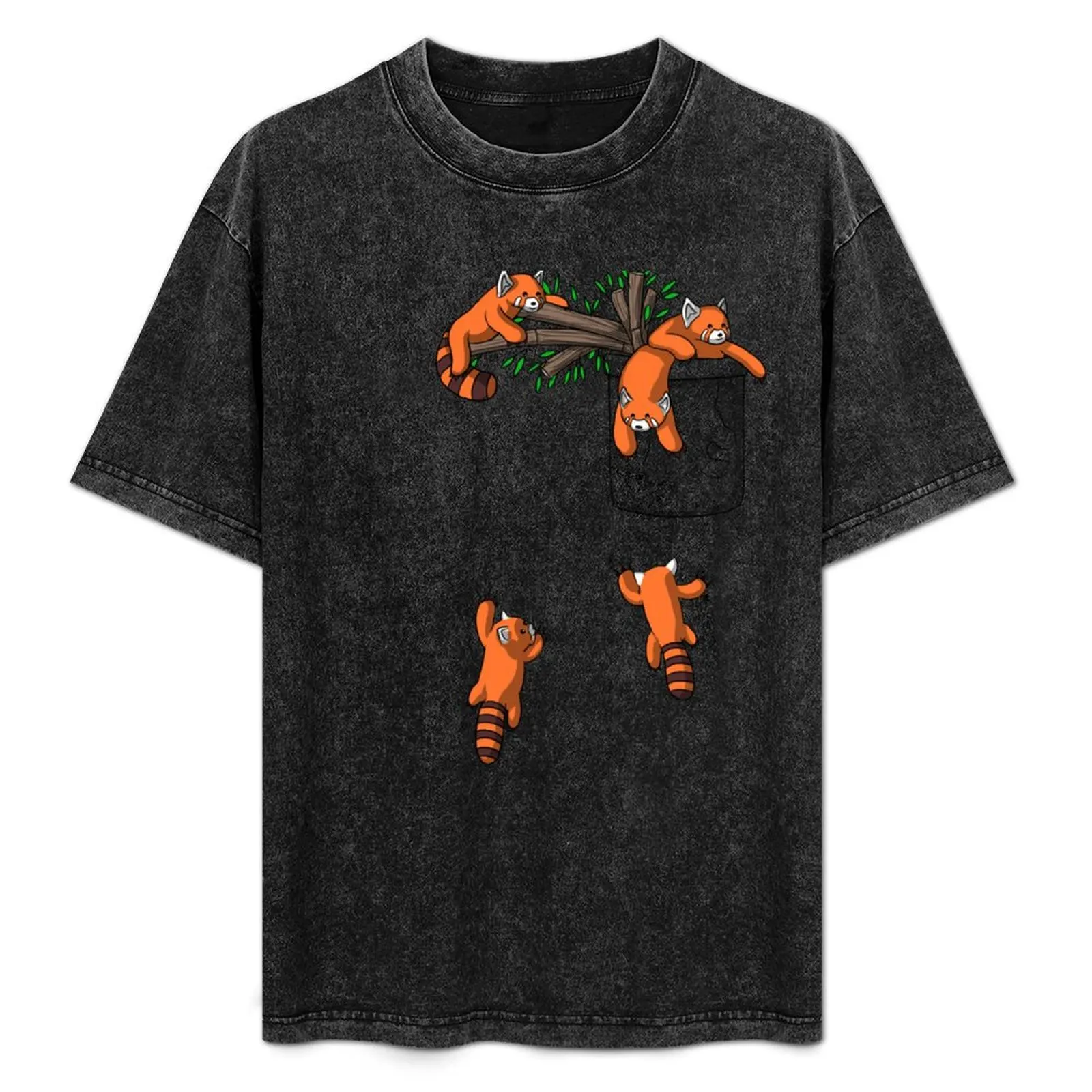 

Red Panda Bear Pocket T-Shirt plus size clothes boys whites graphics mens fashion