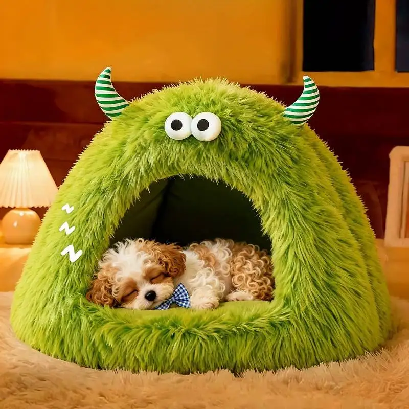 Australia Unique Green Dog Kennel Round Cute Plush Essentials Dog Supplies Indoors Designer Camas Para Perros Dog Furniture