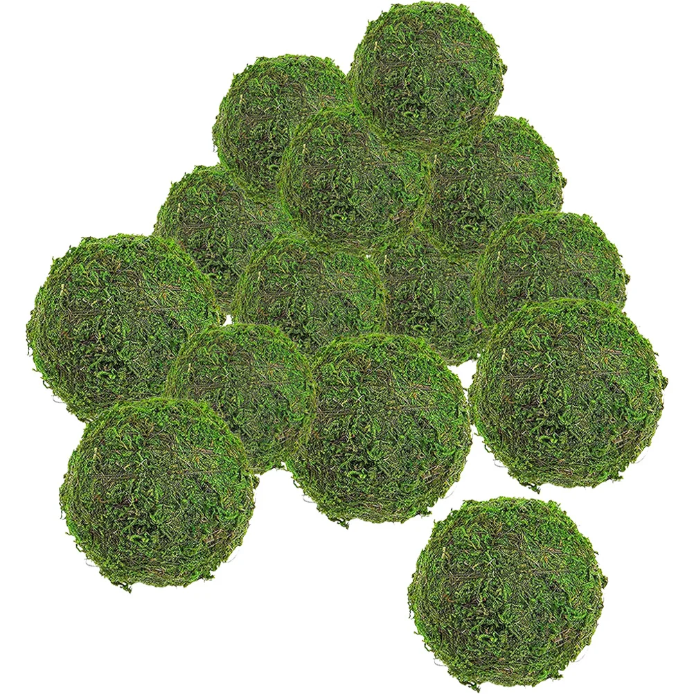 

14Pcs Fake Moss Ball Decoration Ideal for Wedding Party Events Home Living Room Bedroom Dining Garden Decor Accessory