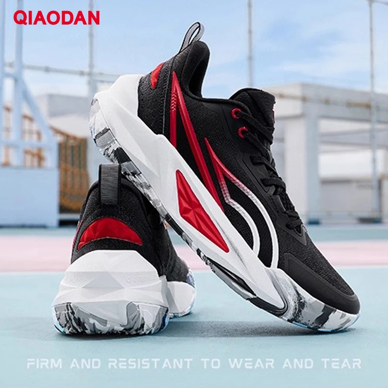 

Мужские баскетбольные кроссовки QIAODAN, осень 202, нескользящие дышащие кроссовки с низким берцем, роскошный дизайн, сетчатые кроссовки QXA013254106R
