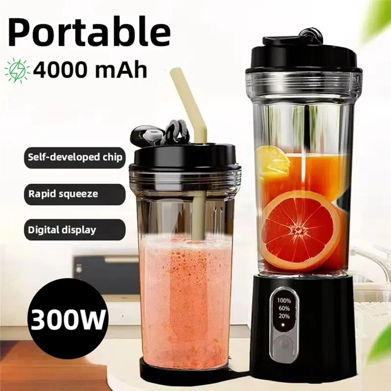

A84G-New Multifunctional High-Power Portable Juicer Strong Motor Fast Crush 4000Mah Battery Indoor Outdoor Juice Cup Green