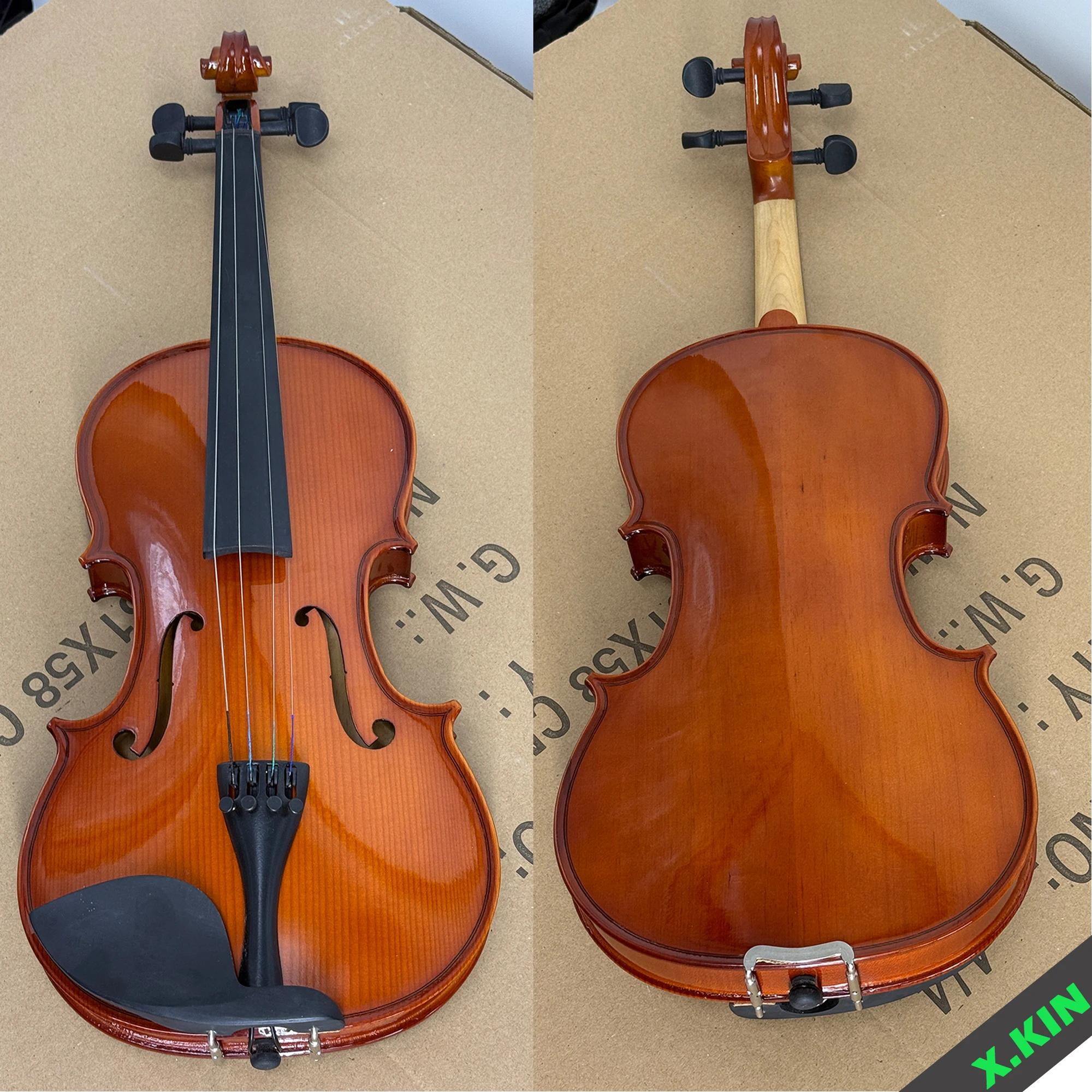 

Violin 4/4 Spruce Maple Violin Beginner Musical Instrument String Instrument Student Musical Instrument with Hard Case, Shoulder Rest, Bow, Strings, Mute