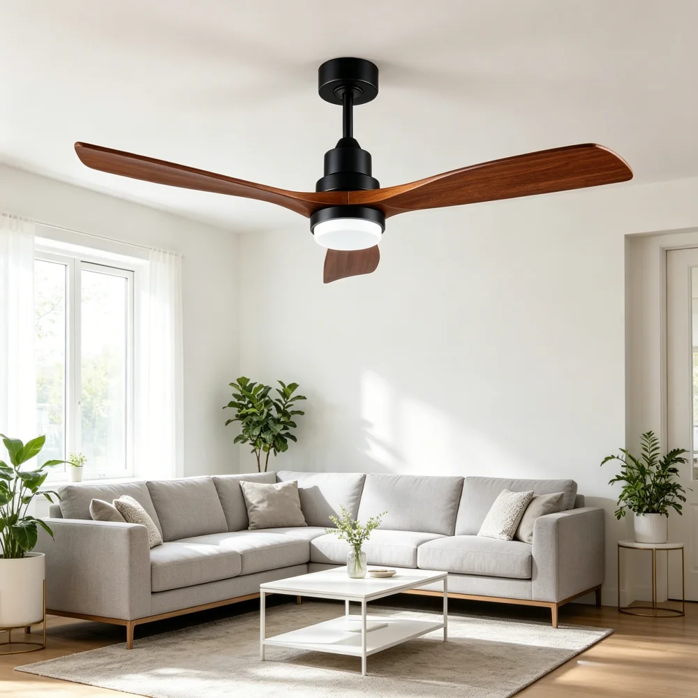 42 52 60 Inch Retro Wood Ceiling Fan With Light Remote Control Electric Fan Home Bedroom Dining Room Outdoor Ceiling Fans Lights