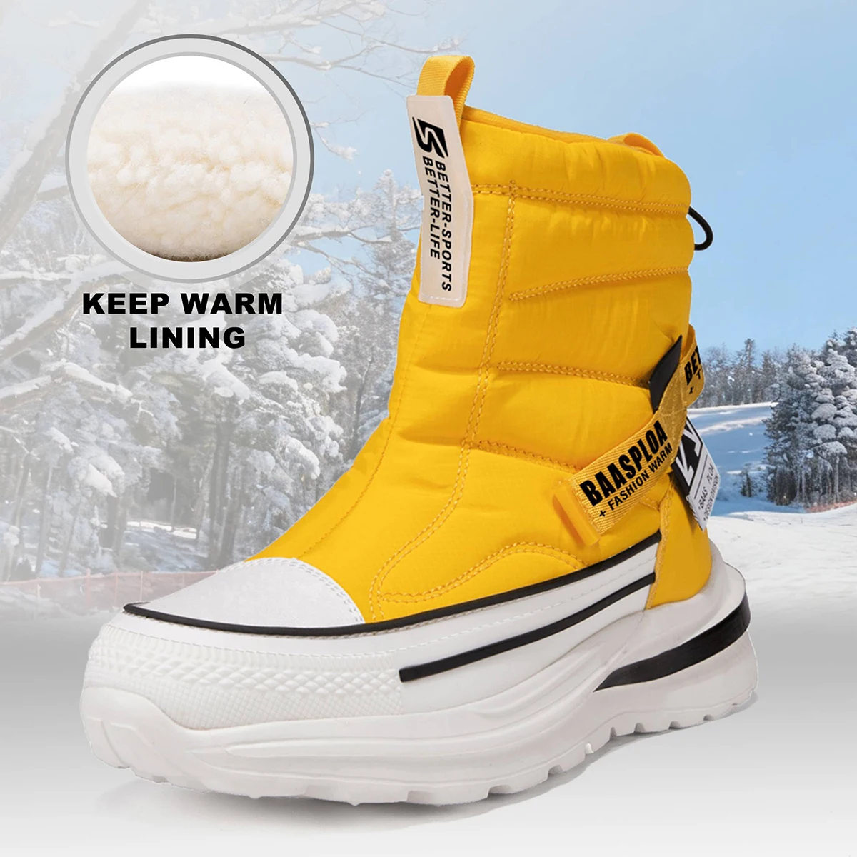 

Зимние ботинки Baasploa, женские повседневные нескользящие износостойкие ботинки, женские модные толстые плюшевые теплые непромокаемые зимние ботинки