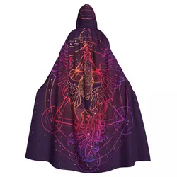 Hooded Cloak Unisex Cloak with Hood Cloak Cosplay Costume Colorful Phoenix